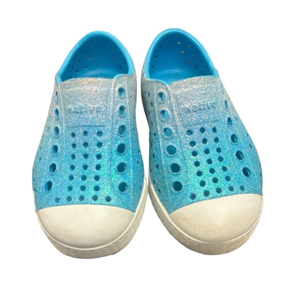 Native Kids Shoes Jefferson Bling Blue Glitter Size C6